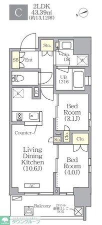 グランエール西日暮里の物件間取画像